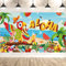 DPKOW Fabric Papagei Aloha Banner für Tropische Hawaiian Dekoration, Hintergrund Banner für Strand Pool Sommer Party Dekoration, Hawaii Tiki Luau Party Dekoration 185 * 110cm
