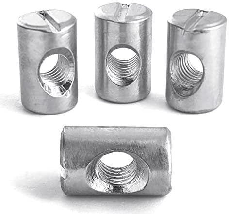 M6 (6mm x 13mm) Symmetric Furniture Barrel Nut Zinc Plated (Pack of 20)
