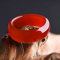 yesTGE Achat-Band-Ringe für Frauen, glatter, mehrfarbiger 17-18 mm Achat-Stein-Ring, handgefertigter Schmuck,Rot