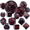 SIQUK Polyedrische Würfel Set mit 15 Stücken D3-D100 für Dungeons and Dragons RPG MTG, Schwarz und Rot