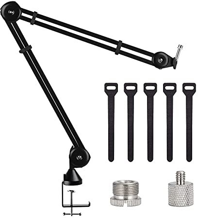 Ecoodisk Microphone Stand Grand Micro Arm ARRM ALIGABLE Suspension Suspension Boom Scissor Mic Mic Brack pour la Radio et Les Jeux,B