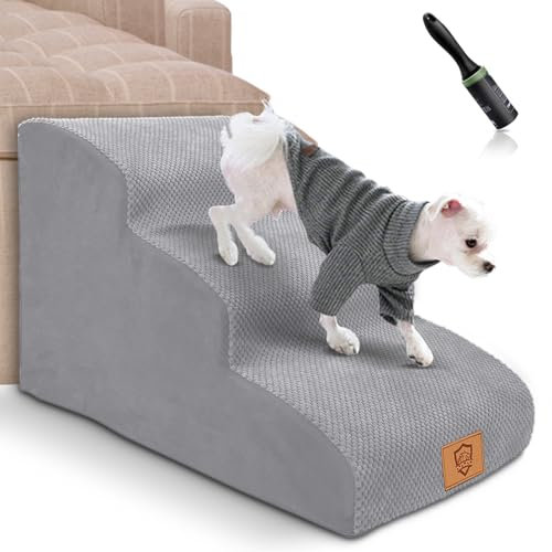 Myiosus Hundetreppe, Hundetreppe für Kleine Hunde, wasserdichte rutschfest Haustiertreppe, Tragbar Hunderampe aus Hochdichter Schwamm, Waschbar Hundetreppe 40 cm Hoch,Katzentreppe für Sofa Bett