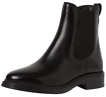 Tamaris Damen Chelsea Boots Leder Blockabsatz; BLACK/schwarz; 37 EU