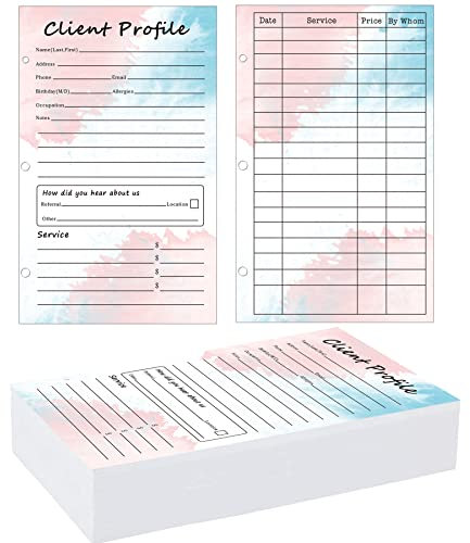 Pop Resin 50 Stück Kundeninformationskarten - Weiße Kundenkarten, 12,7 x 20,3 cm, Ideal für Salons, Friseure und Haustierpflege