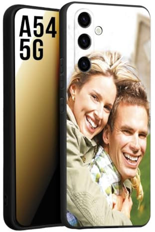 CUSTOMIZZA - Custodia cover nera morbida in tpu compatibile per Samsung A54 5G personalizzata con foto immagine scritta a piacere
