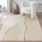 the carpet Mila - moderner Kurzflor Teppich, Wohnzimmer, Schlafzimmer, Eleganter Glanz, Glanzfaser, Hoch-Tief Effekt, Creme, 120 x 170 cm