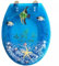 GNbow Resin Toilet Seat, Colorful Fish Pattern Toilet Seat, Marine Style,Metal Slow Lowering Silent Hinge