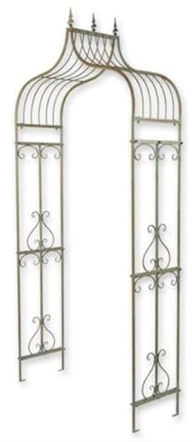 Casa Padrino Jugendstil Rosenbogen Antik Grün 117 x 40 x H. 242 cm - Metall Blumenbogen - Nostalgischer Pflanzenbogen - Barock & Jugendstil Garten Deko Accessoires