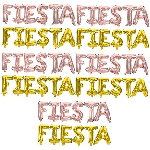 ibasenice 10 Sets Karnevalsballon Mexiko-Dekorationen Kaktus- Kaktus- Fiesta-Briefbanner-Ballons Dekorative Ballons Für Geburtstags-Fiesta-Motto-Partygeschenke
