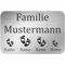 INDIGOS UG - Namensschild - mit Füßen & Namen - 150x100 mm Aluverbundplatte Edelstahllook 3 mm - individuell personalisiert mit Wunschtext, Namen, Familienname, Firma - Briefkasten - Haustür