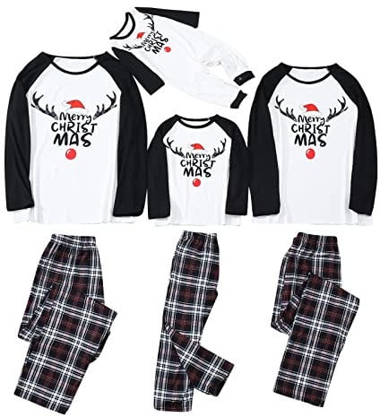 Surttan Set Pigiama Di Capodanno Pigiami Abbinati Coppia Fidanzati Sleepwear Set Merry Christmas Indumenti Da Notte Felpa Senza Cappuccio + Pantaloni Larghi Natalizia Pigiama Pile Donna Invernale