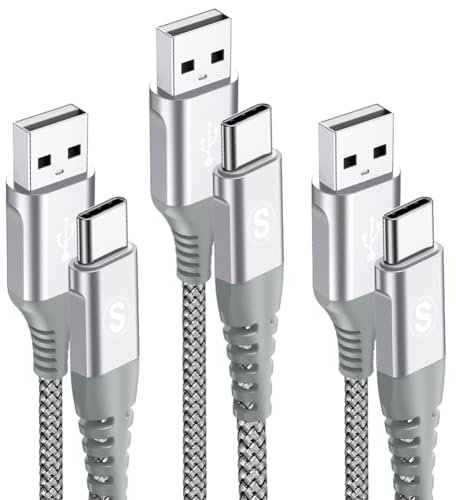 sweguard USB C Kabel 3.1A [3Stück 3m+2m+1m] Schnellladung, Ladekabel USB C Nylon Type C Kabel für Samsung S25 S24 S23 S22 S21 Plus/Ultra/FE,Note 20,A71 A52 A51,i Phone 15 16 Pro Max,HUAWEI P60/P50