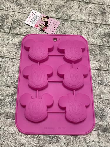 Daiso Silikon-Kuchenform, Mickey und Minnie, groß, Violett