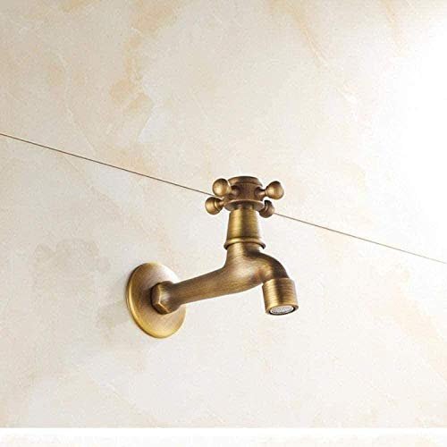 Badezimmerhahn,Wasserhahn, Wasserhähne, Außenhahn, Wasserhahn, Wasserhahn, Total Messing, antikes Messing, Doppelwaschbecken, Badezimmer, Eckhahn, Wasserhahn, Garten, Außenhahn, Mischer, Gar