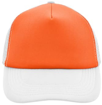 noTrash2003 Trucker Mesh Baseball Cap Truckerhat Unisex Einheitsgrösse und Kindermodelle Basecap Baseball-Hat 30 Farben Einfarbig Zweifarbig Polyester Baumwolle (Orange-Weiß)