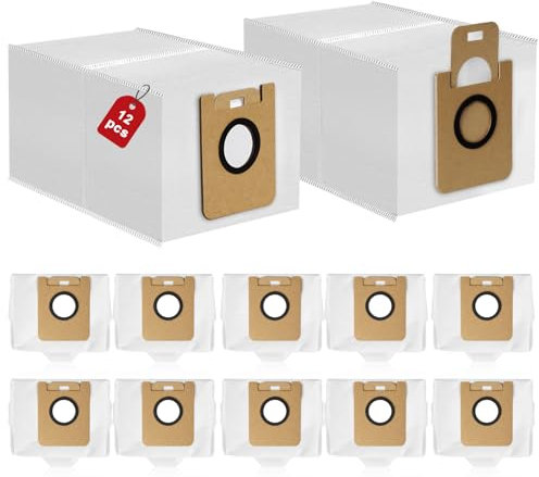 12 Stück Staubbeutel Kompatibel mit Dreame D10 Plus / D10s Plus / Z10 Pro/ L10 PLUS Saugroboter, 3L Große Kapazität Staubsaugerbeutel Ersatzteile Zubehörset