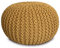 Amago home Sitzpouf Strickhocker Pouf Ø45 H30cm Bodenkissen Indoor Baumwolle nachhaltig recycelt Farbe gelb