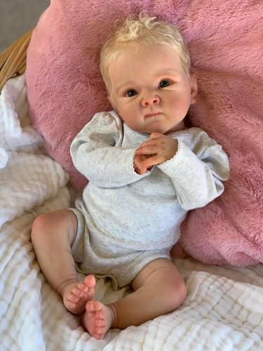 Zero pam Reborn Baby Vollsilikon Lebensecht Puppe Junge 45 cm Lebensechte Babypuppen Junge Babypuppe Wie Echtes Baby Reborn Babys Mit Blondes Haar