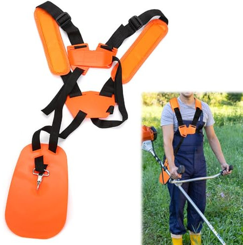 Arnés Desbrozadora, Correa de Hombro para Cortacésped, Correa del Arnés de la Recortadora, Adecuado para Cortadoras de Césped, Brindando Una Experiencia de Jardinería Cómoda y Eficiente, Naranja