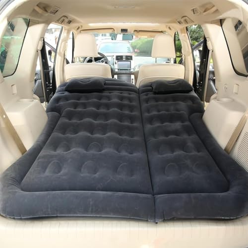 JGQFB Auto Luftmatratze für VW Passat B6 (3C), mit Luftpumpe und Kissen, Auto Aufblasbare Bett Für Reisen, Faltbare Auto Camping Zubehör,B/Black