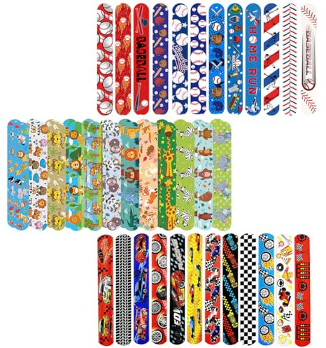36 PCS Dibujos animados Pulseras Slap,Juego de Pulseras Dibujos animados,Pulseras Coloridas a Presión para Niños Accesorios de Decoración Dibujos animados Niños y Niñas Fiestas de Cumpleaños Pulseras