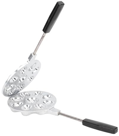 Oreshek Mini-Nuss-Waffel-Brotmaschine, Kleiner Waffeleisen Mini 2 Stück, Aluminiumlegierung, Walnuss-Keksmaschine, 9 Löcher, Gefüllte Waffeleisen, Walnuss-Keksmaschine