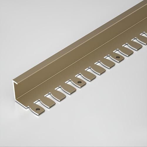 Raouoae Biegbares Abschlussprofil 135cm 2 Stück Einfassprofil C-Form Profil Aluminium Eloxiert Abschlussprofil Einfache Montage Einfach Anpassbar An Jede Form(Sekt,Hoch: 15.6mm)