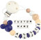 Kowlone Clip Ciuccio con Nome Personalizzata Catenella Portaciuccio Micky Mouse Porta ciuccio per Bambini(Blu Marino)