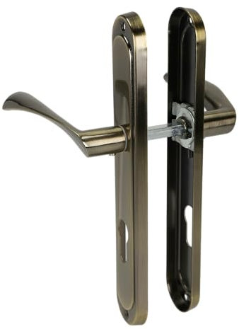 MonJar Türgriff Langschild Türbeschlag Drückergarnitur Türklinke PZ-72mm (PZ-Profilzylider Patina)