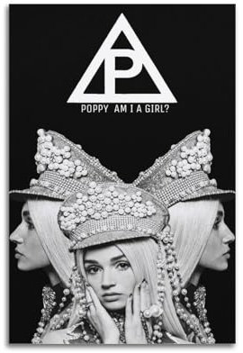 Poster, Motiv: Poppy Am I A Girl, Rapper, Musik, signiert, limitierte Poster, Albumcover, Poster, Leinwand, Wandkunst, Raumkunst, ästhetische Poster, Musik, Klassenzimmer, Schlafzimmer,