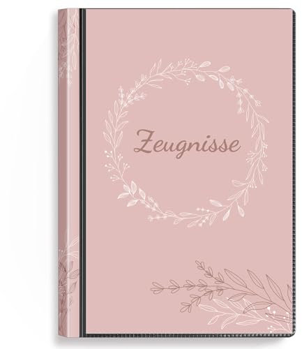 SKYDUE Zeugnismappe A4 Mit 30 Hüllen – Zeugnissmappe, Mappe Mit Klarsichthüllen,Dokumentenmappe Für Urkunden, Zeugnisse & Zertifikate (Rosa)