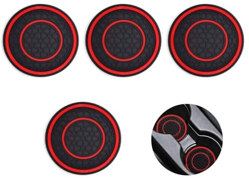 4PCS Car Cup Holder Coasters, Universal Non Slip Car Silicone Cup Mats 2.76 Shockproof Anti Dust Car Cup Holder Insert Interior Center Console Liner Accessories Suitable for Most Cars
