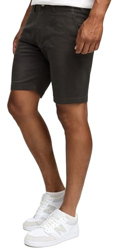 Indicode Kurze Hosen Herren - Laulax - Chino Shorts für Männer aus Baumwolle - Sommer Freizeithose mit Taschen - Sportlich eleganter Look - Regular Fit - Bequemes Material mit Stretch - Raven - L