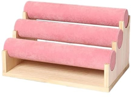 Qianly Armband-Display-Ständer-Organizer 3-stufiges Armband-Display-Rack Armreifhalter, Rosa
