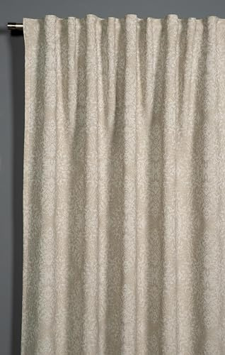 Sehlbach Fertiggardine mit Gardinenband, Jacquard Ornamente, Beige, 140 x 245 cm Gardinen, Blickdichter Stoff, Öko-Tex Zertifiziert, Elegante Ornamente, Vielseitige Anbringung