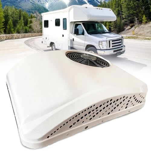 RETRIN DC Aire Acondicionado para Caravanas Coche DC 12V/24V/48V/120V/220V Aire Acondicionado Techo Camion,Función Fría Y Caliente,para Vehículos Recreativos,Campistas,etc 48V