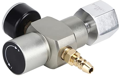 Funien Mini-CO2-Gasregler mit Adapter 3/8 Zoll auf TR21,4, Soda-Manometer für Soda-Flaschen und CO2-Kartusche, Manometer mit Geringem Ausgang, 8-mm-Schlauchanschluss