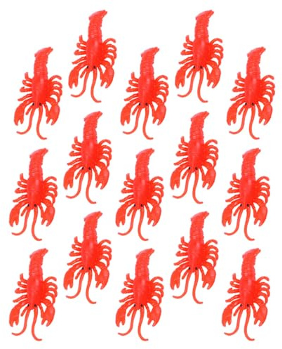 Veemoon 50 Pièces Mini-homards Jouets Souples en Colle Flexible, Faux Homards Flottants Résistants à L’Usure, Jouets Éducatifs pour Garçon et Filles, Décoration Ludique pour Table