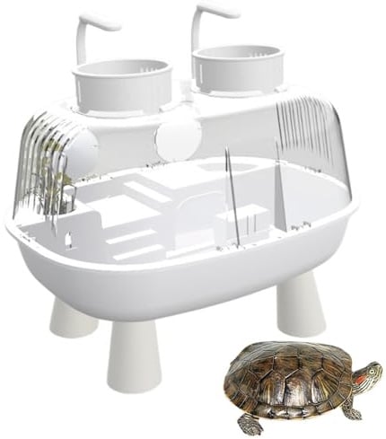Habitat Pour Tortue Avec Éclairage Enclos Transparent Compact | Bac Paysager Pour Tortue Aquatique Adapté À Intérieur Extérieur Balcon Étang Reptile Serpent Léopard