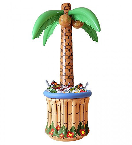 shoperama Palme mit aufblasbarem Getränkekühler 182 cm Beach-Party Garten-Party Sommer-Deko Party-Zubehör JGA