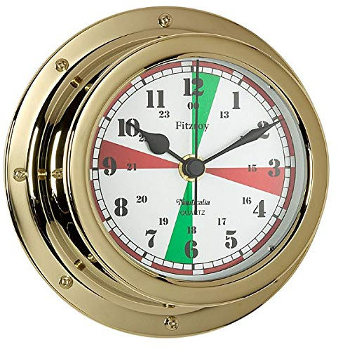 Fitzroy QuickFix Radio Silence Clock, Brass, White