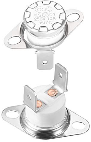 sourcing map KSD301 Thermostat 150°C/302 °F 10A Öffner N.C Einstellung Schnappscheiben-Temperaturschalter 2 Stück