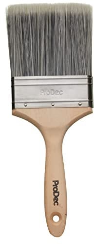 ProDec 4 inch Decorator Synthetic Paint Brush for a Smooth Finish Painting with Emulsion, Gloss and Satin Paints on Walls, Ceilings, Wood and Metal, 4 100mm