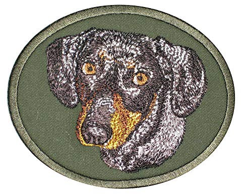 Little Chop Dackel Dachshund hochwertig gestickt Patch Sticker Applikation Aufbügler 084