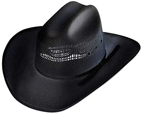 STARS & STRIPES Chapeau de Paille pour Homme et Femme Motif Ashton Noir