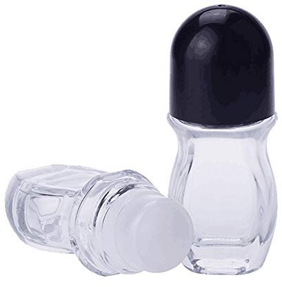 2Pcs 50ml Empty Refillable Transparent Roll-on Bottles with Plastic Roller Balls Portable Massage Oil Walk Bead Bottle Small Body Lotion Packing Bottle Traveling Sample Storage Container for Oil