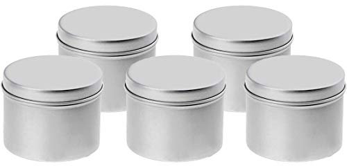 POFET 5 Stück Blechdosen Schraubverschluss Runde Metall Lippenbalsam Dosen Behälter Deckel 100ml Hohe Qualität