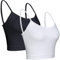 BQTQ 2 Stück Crop Tank Top 2 Farben Cami Crop Top mit Spaghetti Träger Basic Top für Damen (Schwarz, Weiß, XL)