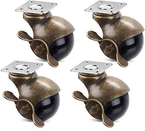 MSQL 2 Zoll Kugelrollrad Antike Drehrolle mit Deckplatte, 360 ° gedreht, stumm und glatt, für Bürostühle, Sofas