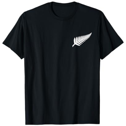 New Zealand Fern Icon NZ Black Proud Kiwi Gift T-Shirt